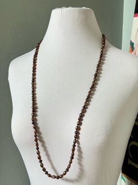 Honora Brown Freshwater Pearl 36” Sterling 925 Necklace Mermaidcore Quiet Luxury